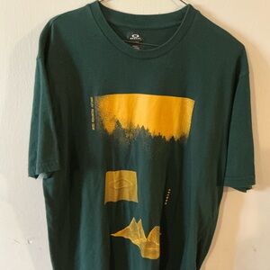 Oakley Forest Green Tee with Yellow Graphic
